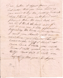 Letter from Erastus