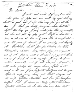 Letter from G. W. Seger, 1854