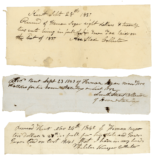 three tax receipts