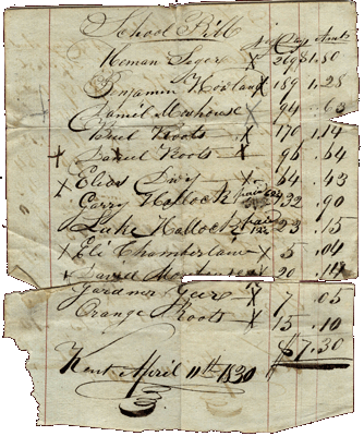 School bill, 1830