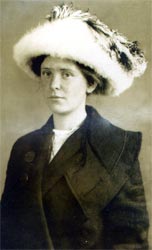 photograph of Lucy Seger in a splendid hat